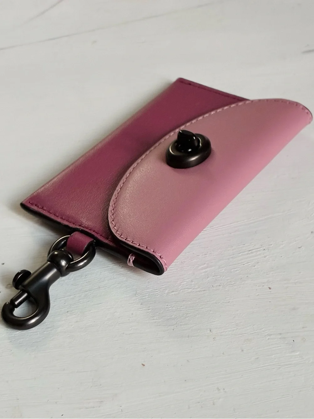 Coach Turnlock Leather Card Case Bag Charm in Colorblock